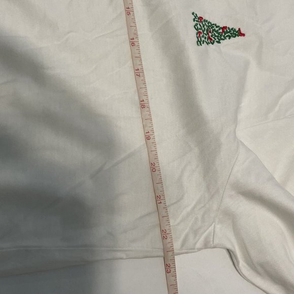 LL bean womans large long sleeve embroidered Christmas tree Cardinal T-shirt - Picture 6 of 8